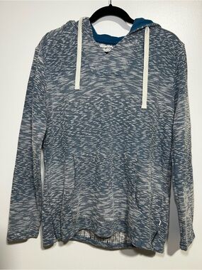 HANG TEN Baja Beach Hoodie Adult M Crop Blue Gray Skate Surf Sweater